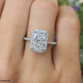 Golden-Plated Zircon Rectangle Shape Ring – Women’s Sizes